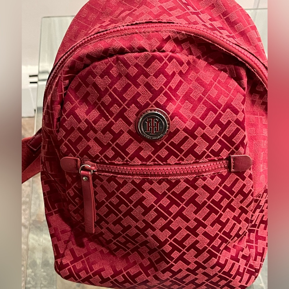 Tommy Hilfiger Patterned Red Backpack